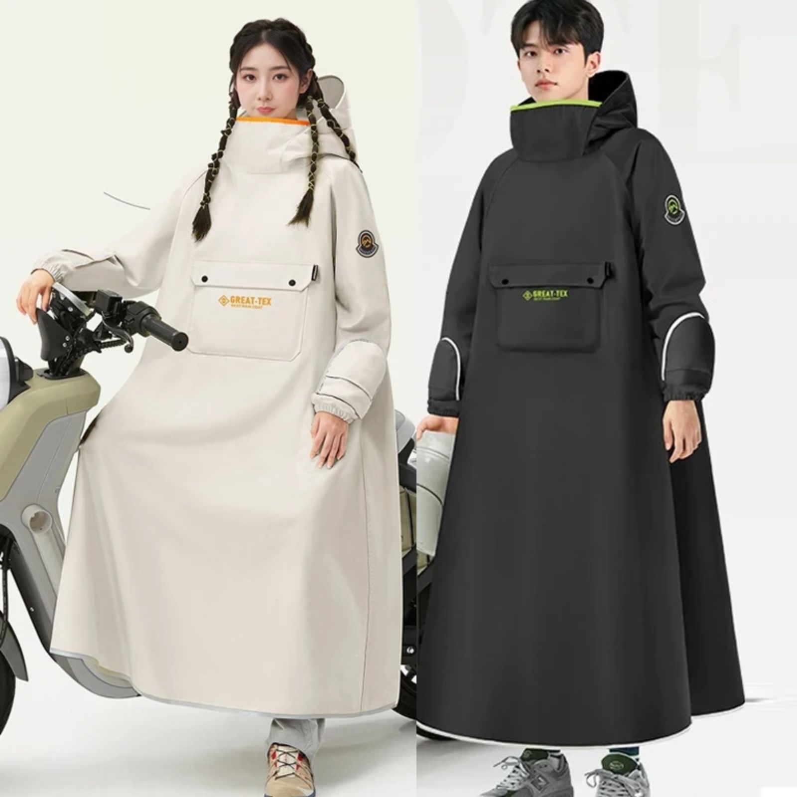 Cycling Gear In Rain - معطف واق من المطر للدراجات النارية