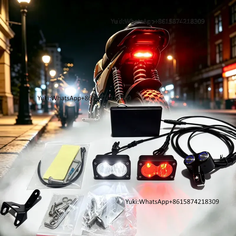 Bike Tail Light - مجموعة مصابيح أمامية وخلفية LED مزدوجة